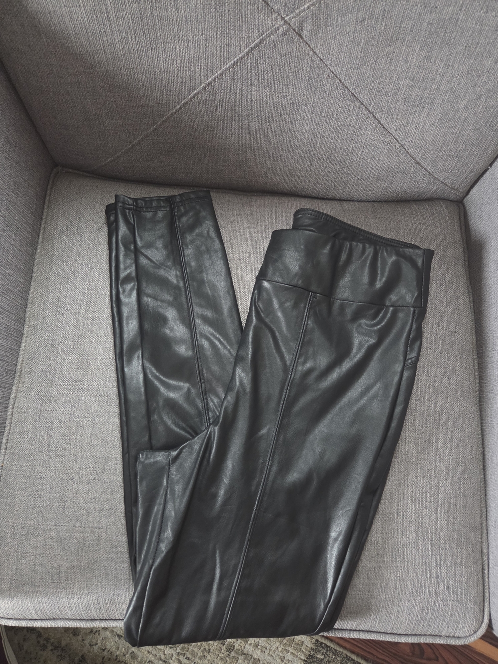 shosho Black Faux Leather Pants